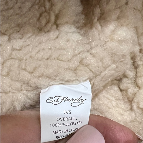 Ed Hardy | Cream Faux Fur Bucket Hat - Picture 6 of 11